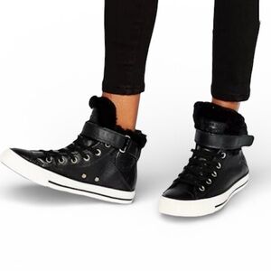 Converse Chuck Taylor All Star Brea Hi Leather Fur Lined Sneakers